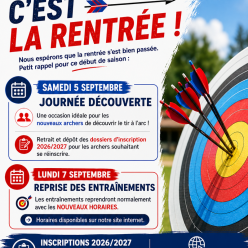 Informations début de saison